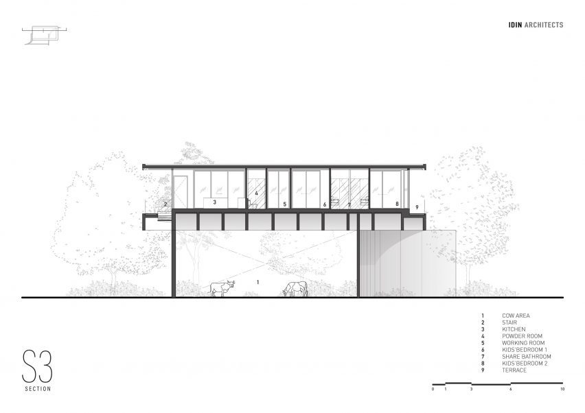 Section of W House II by IDIN Architects