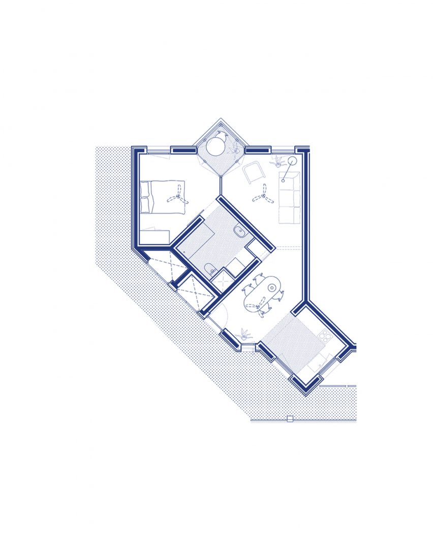 Plan of La Comunidad Habitacional in Barcelona by Cierto Estudio
