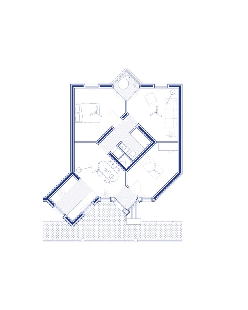 Plan of La Comunidad Habitacional in Barcelona by Cierto Estudio