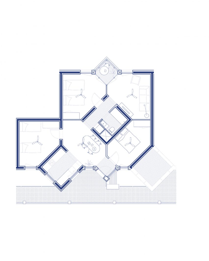 Plan of La Comunidad Habitacional in Barcelona by Cierto Estudio