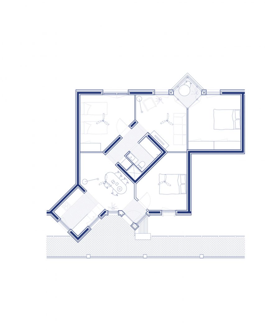 Plan of La Comunidad Habitacional in Barcelona by Cierto Estudio