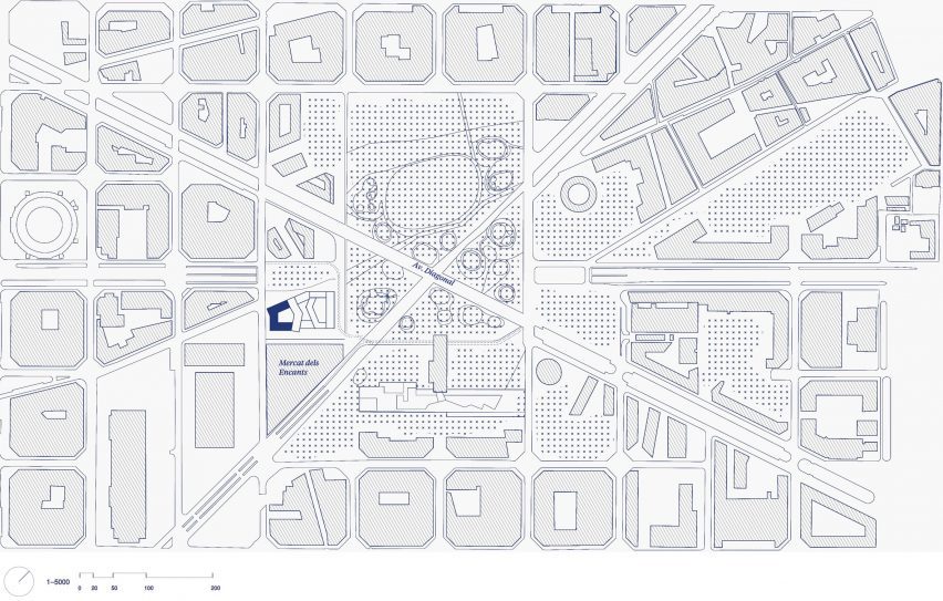 Site plan of La Comunidad Habitacional in Barcelona by Cierto Estudio