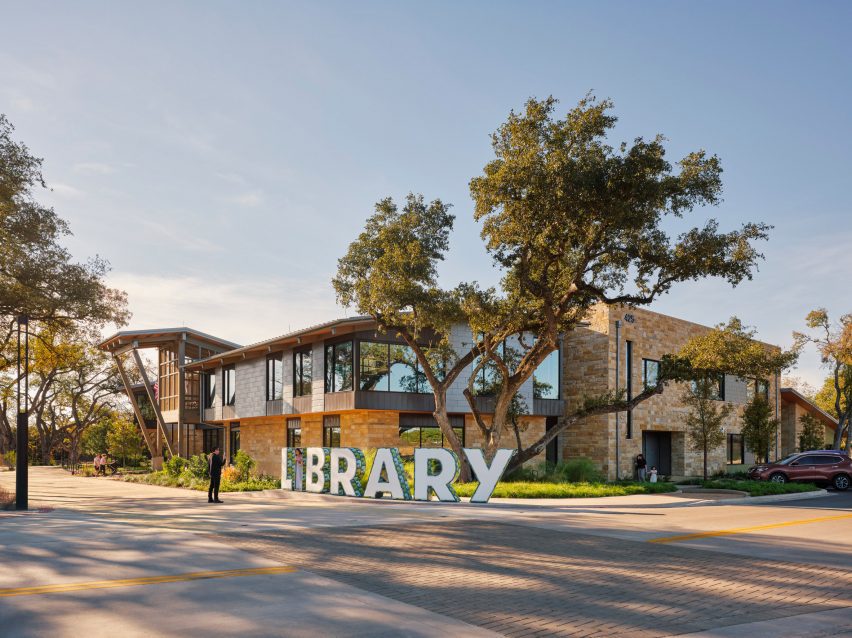 Lake Flato Texas Library with porch-theme