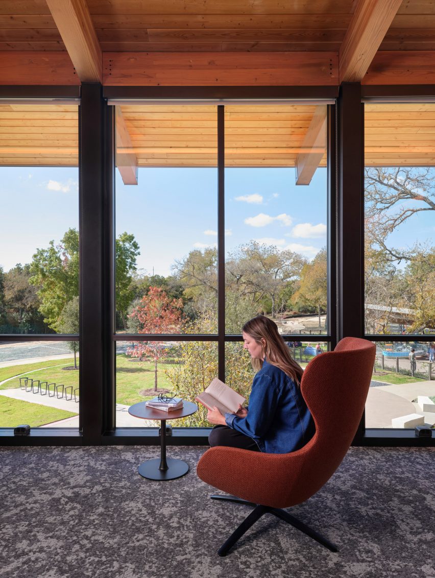 Reading at Lake Flato Texas library