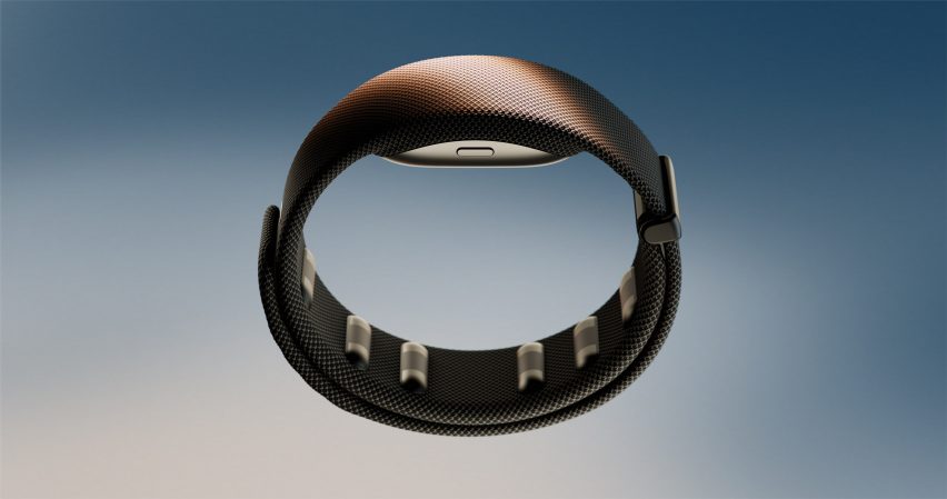 Close-up image of the Meta Neural Band showing electrodes covered in a mesh
