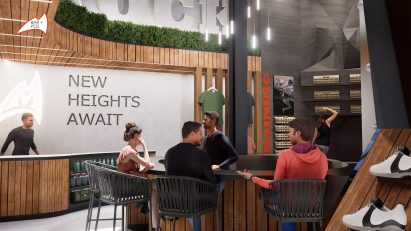 a render of the interior of a market space