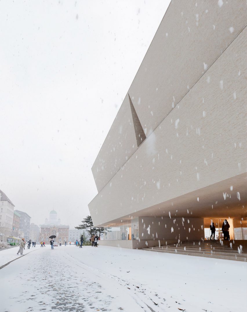 Render of Museum of Architecture and Design Helsinki by JKMM Architects