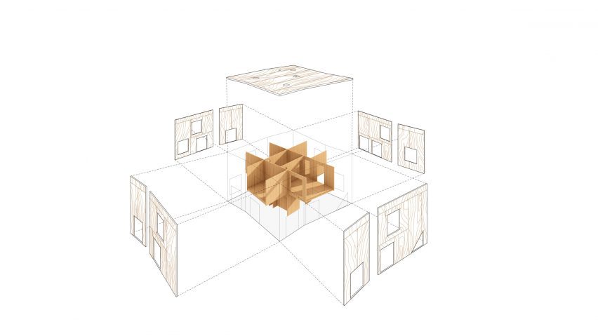 Plans for CLT House by nArchitects