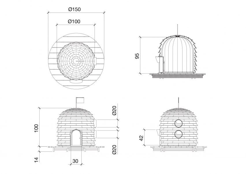 Drawings duck huts by Cheng-Tsung Feng