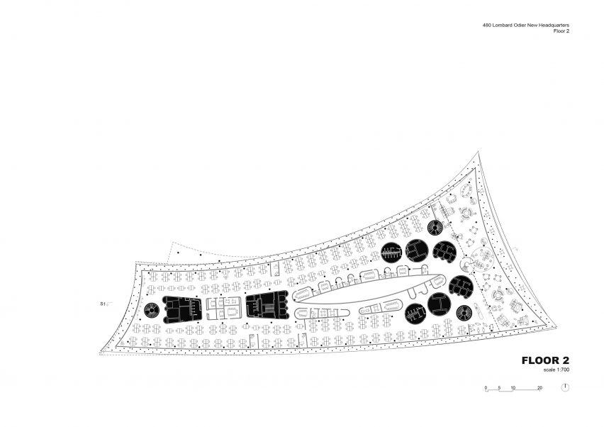 Second floor plan of One Roof by Herzog & de Meuron