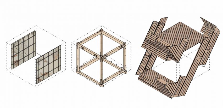 Diagram of PAKK Pavilion by Myceen and EKA PAKK