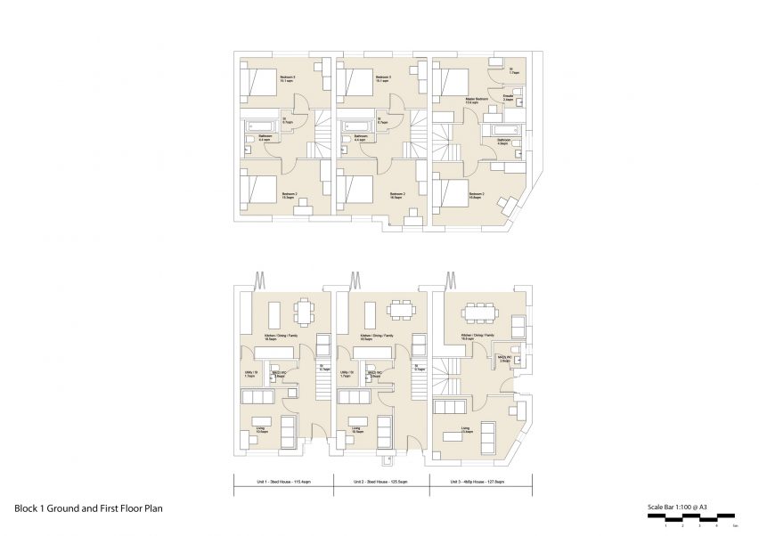 Terrace 1 plans at 158 Purley Downs Road housing by Harp and Harp