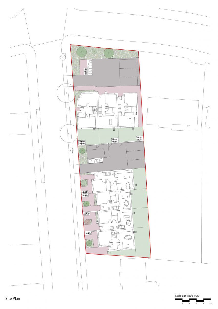 Site plan of 158 Purley Downs Road housing by Harp and Harp