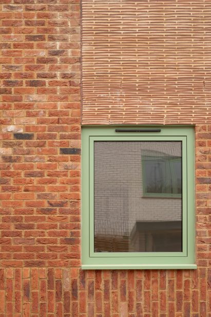 Green window frame