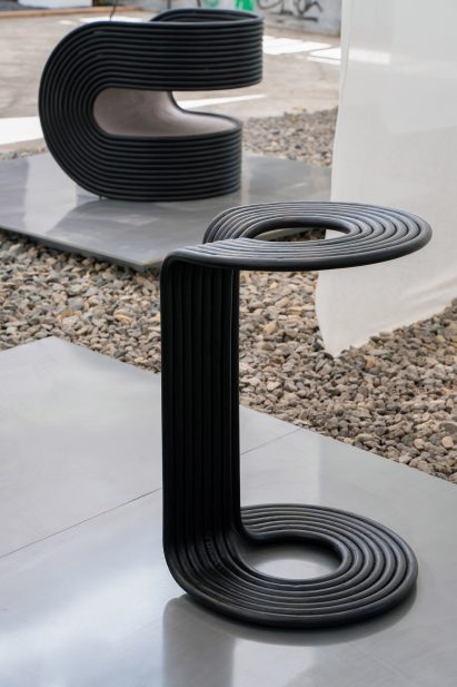 Rotella rattan chair and side table by Pietro Franceschini at Jia Curated