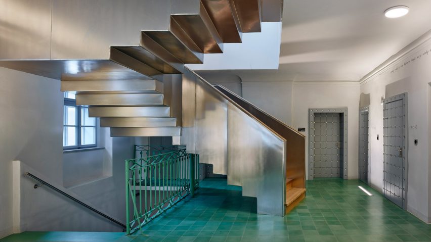 Staircase of Silver House in Jihlava, Czech Republic, by Atelier Štěpán