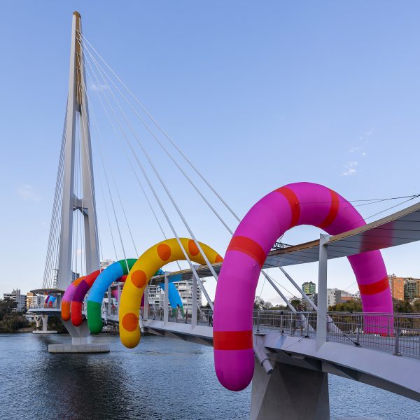 Inflatable bridge installation by Craig & Karl at Brisbane Festival 2025