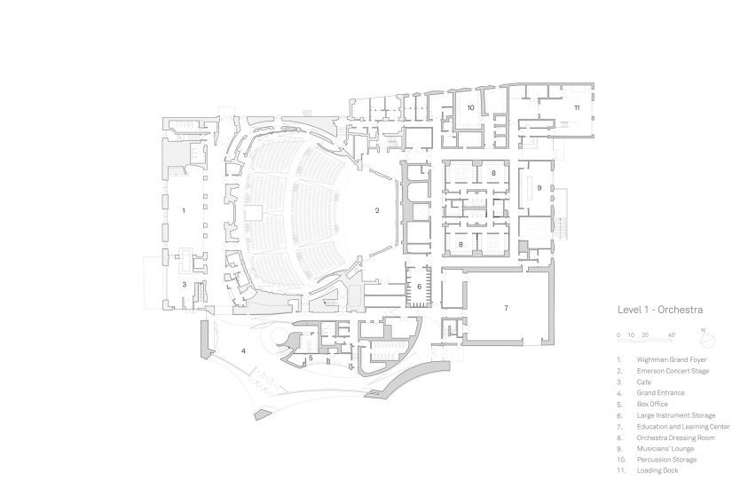 Plan of St Louis Symphony Orchestra by Snøhetta