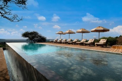 Pool at Suyian Lodge safari resort by Michaelis Boyd, Nicholas Plewman Architects and Fox Browne Creative