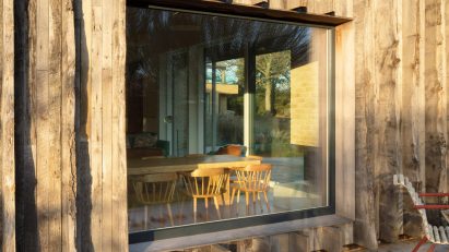 Rough-sawn timber facade