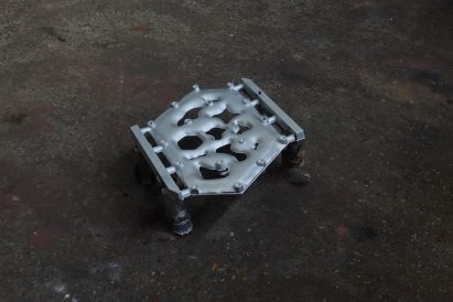 Piece of metal on a floor