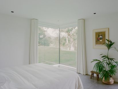 White-walled bedroom