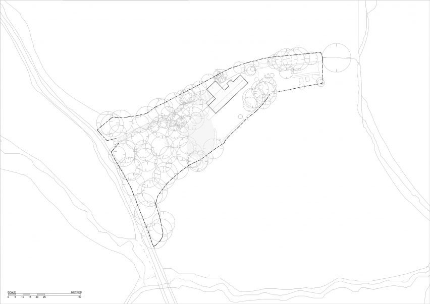 Site plan of Twisted House by Andy Martin Architects