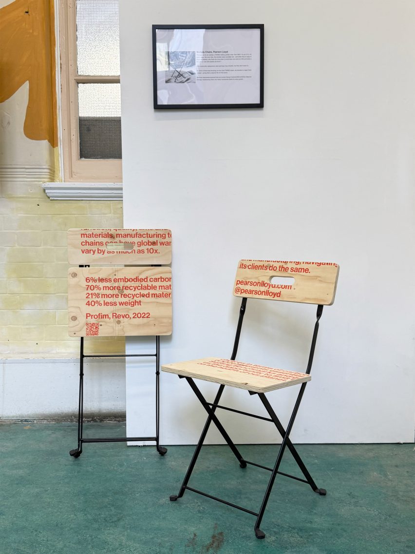 Chairs by Pearson Llyod at Camden Inspire's 2025 Unbroken exhibition