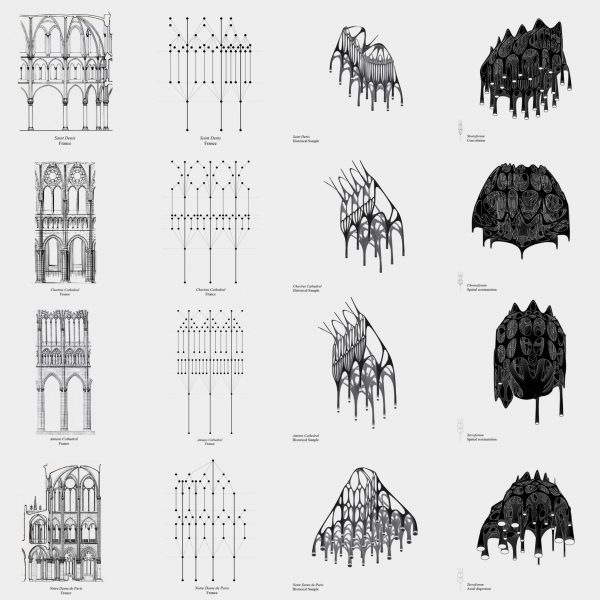 an image showing student design work in black and white