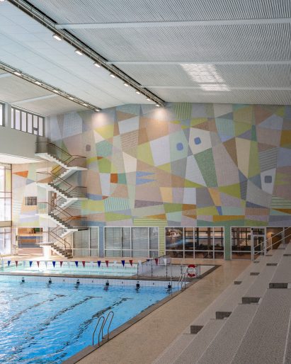 Interior of Valhallabadet with pool