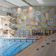 Valhallabadet pool with mural