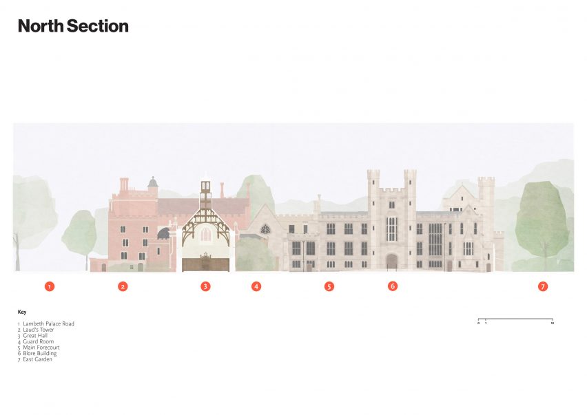 Section of Lambeth Palace by Wright & Wright