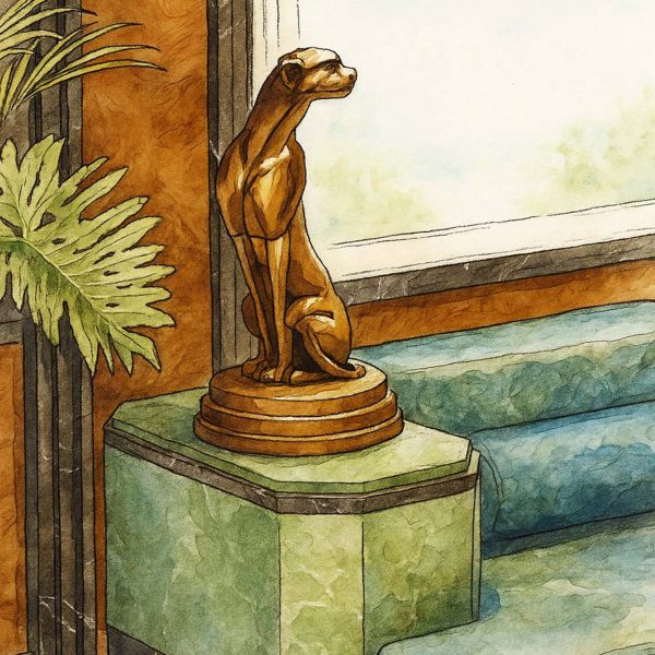 Illustration of a Art Deco-style design object