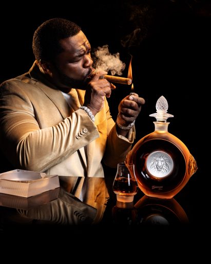 50 Cent and cognac bottle