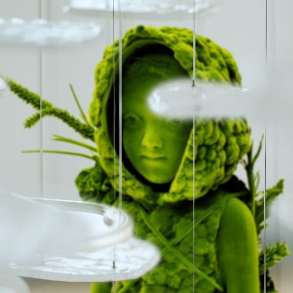 Photo of a green, moss-like figure