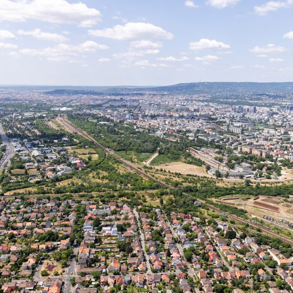 birds' eye view of Budapest