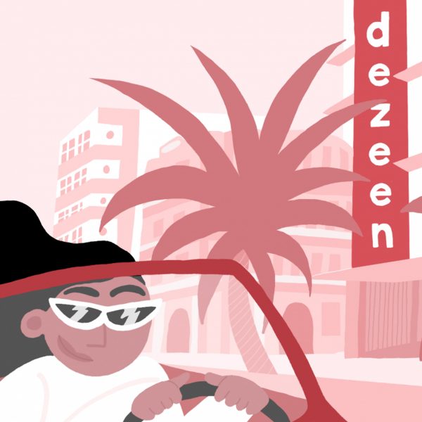 Cartoon-like graphic representing Miami art week