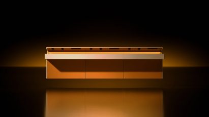Lumashelf lit up 