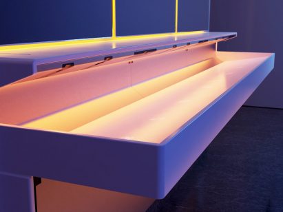  Close up of The Splash Lab's Lumashelf 