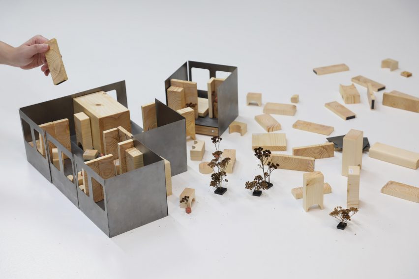 a photograph of a building model