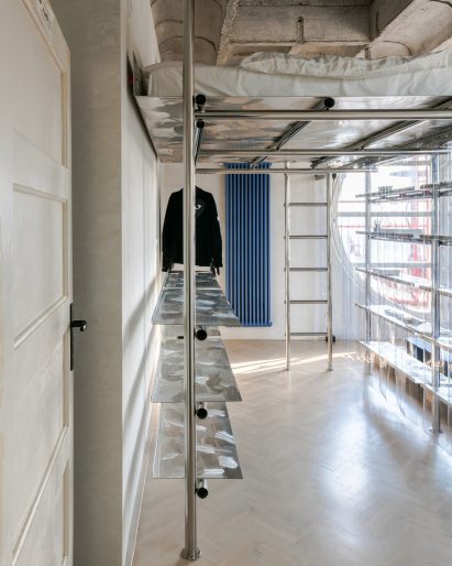 View from main door into space beneath structure