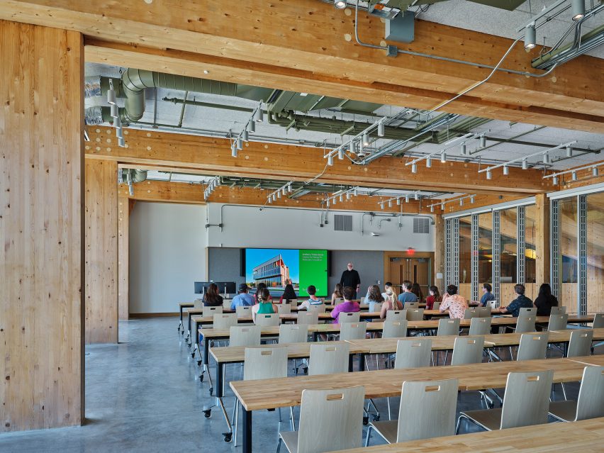Lecture hall at the University of Arkansas by Grafton Architects