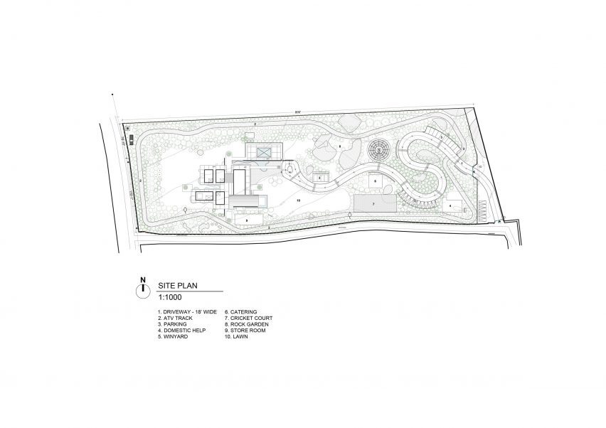Plans of Antriya, a weekend home in Hyderabad by 23 Degrees Design Shift