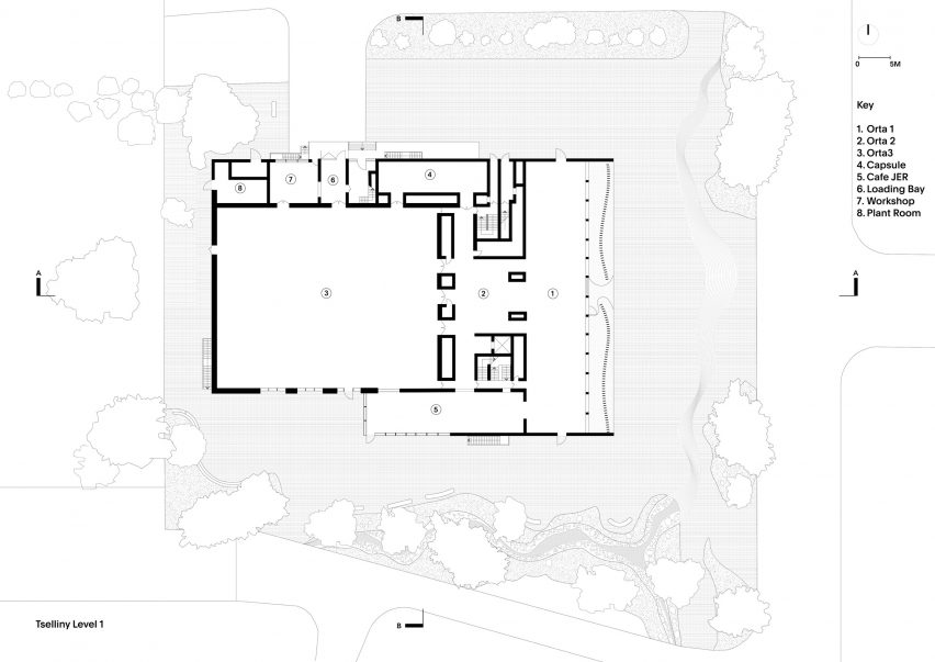 Plan of Tselinny Center of Contemporary Culture by Asif Khan