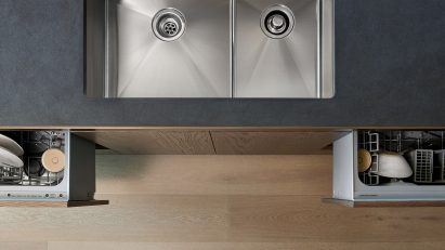 Top view of the benchtop with Fisher & Paykel appliances