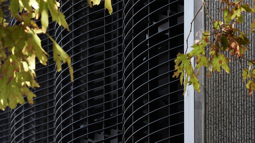 Detail of screens on an apartment building by Monk Mackenzie