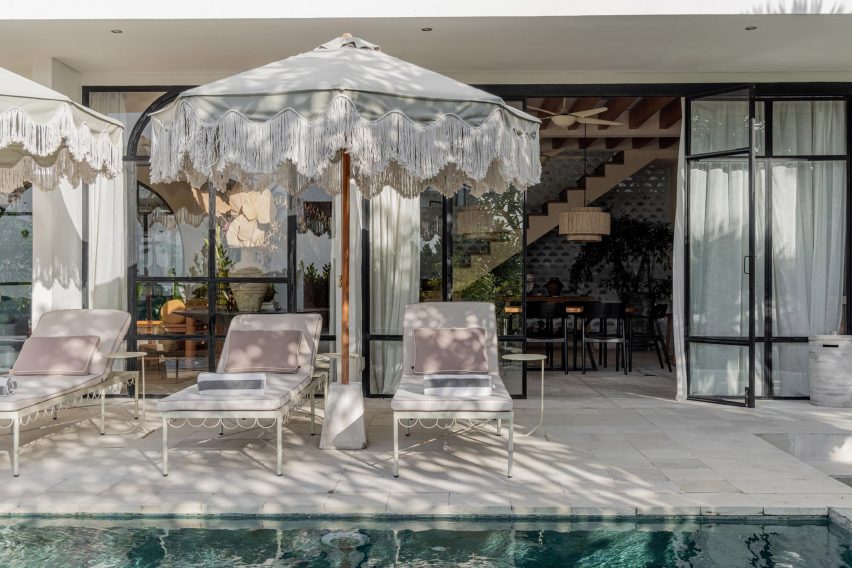 Pool terrace in Bi Design House in Bali
