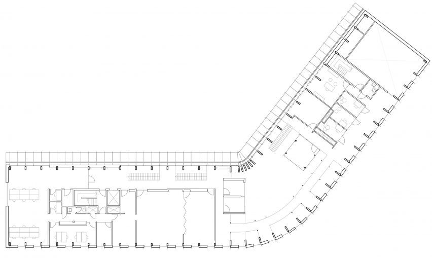 Second floor plan of Centre for Health by Dorte Mandrup