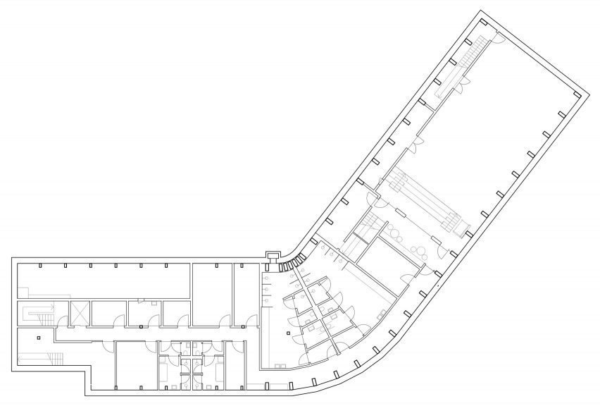 Basement floor plan of Centre for Health by Dorte Mandrup