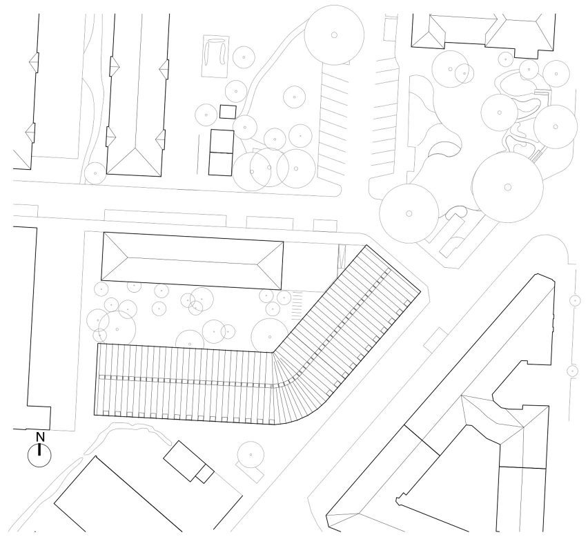 Site plan of Centre for Health by Dorte Mandrup